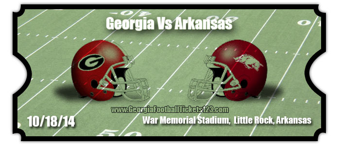Georgia Bulldogs vs Arkansas Razorbacks Football Tickets  Oct. 18, 2014